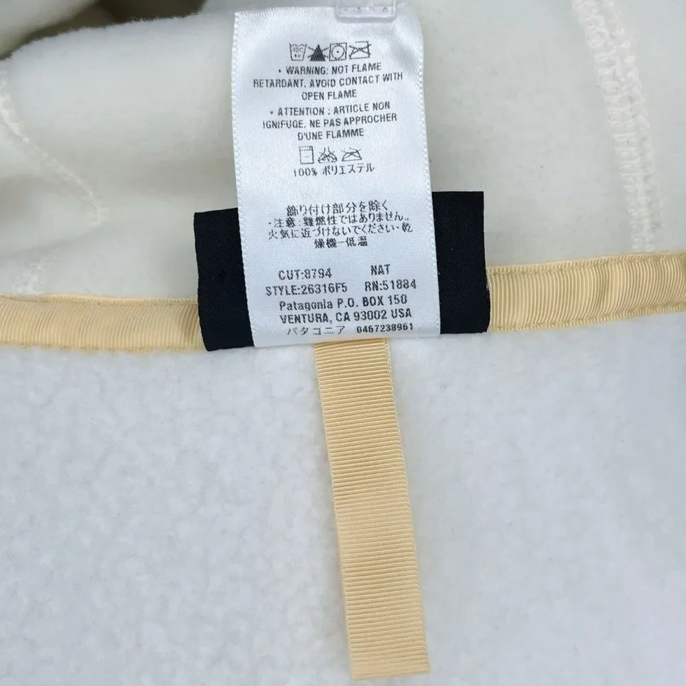 Patagonia Synchilla Arctic Jacket sz L * Cream Ivory Fleece Full Zip Cozy Warm - Picture 8 of 9